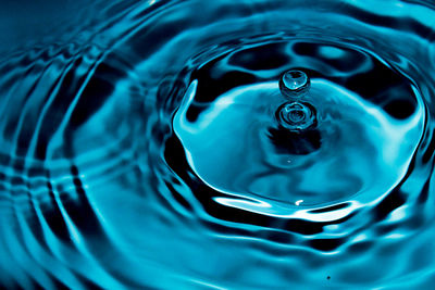 Full frame shot of drop falling in water