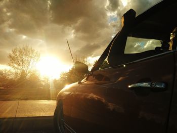 Close-up of car against sky at night