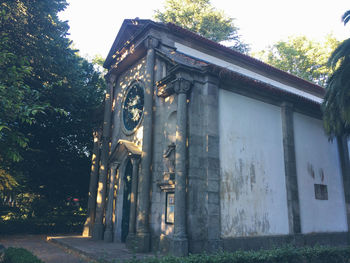 Low angle view of building against clear sky