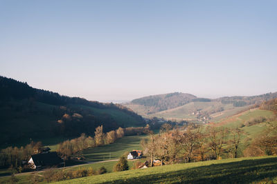 Scenic view of landscape against clear sky