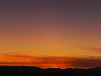 Scenic view of mountains at sunset