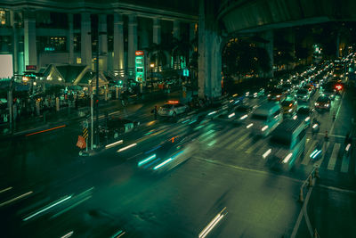 Traffic on road at night