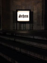 Information sign on railroad track