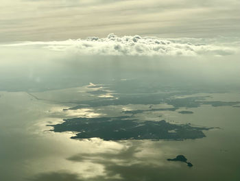 High angle view of sea against sky