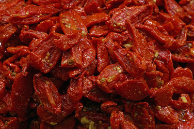Full frame shot of dried tomatoes for sale in market