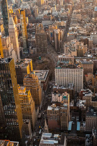 High angle view of buildings in city