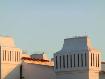 Low angle view of building against clear sky