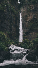 Water flowing through rocks