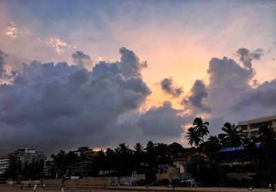 Cityscape against sky during sunset