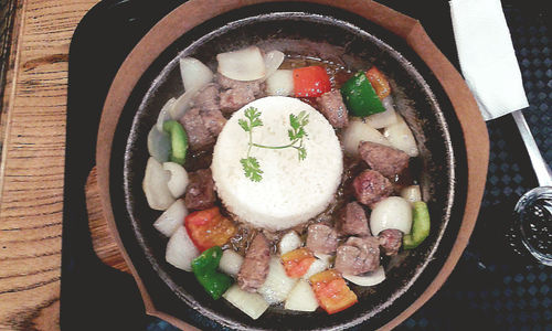 Close-up of served food