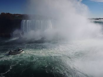 Scenic view of waterfall