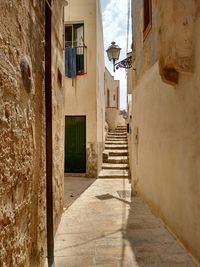 Narrow alley along buildings