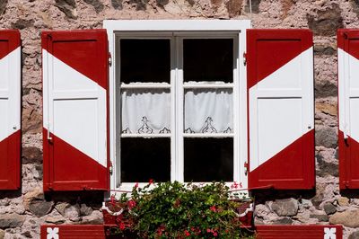 Red built structure