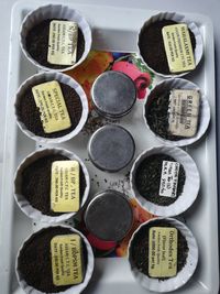 Close-up of various buttons