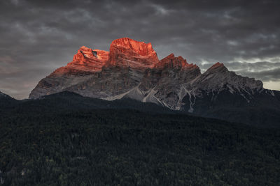 Scenic view of rocky mountains against sky