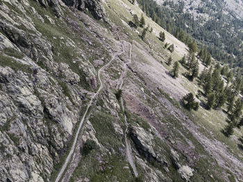 High angle view of rocky mountains