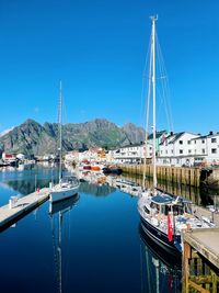 Boats in harbor