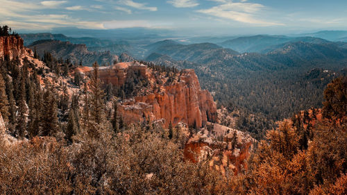 Panoramic view of landscape against cloudy sky