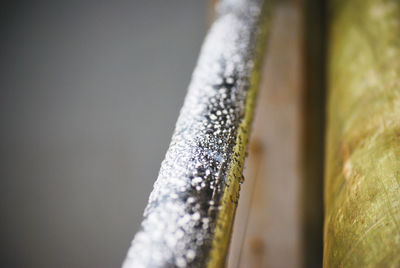 Close-up of damped steel rail