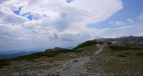 Scenic view of mountain against sky