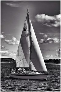 Boats sailing in sea