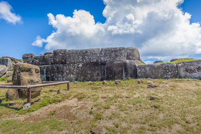 Old ruin building against cloudy sky