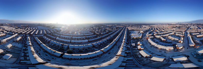 High angle view of city