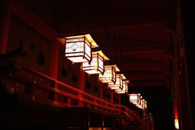 Low angle view of illuminated building