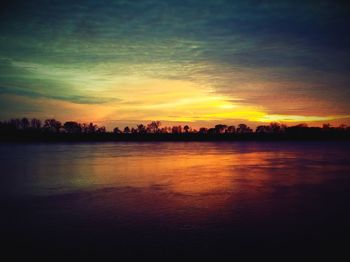 Scenic view of dramatic sky during sunset