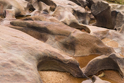 Low angle view of rock formation