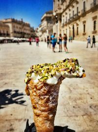 Fresh ice cream in full sun