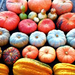 Full frame shot of pumpkins at market for sale