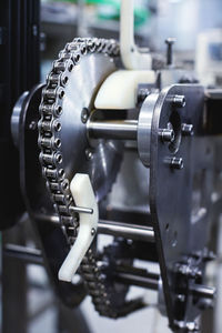 Close-up of sewing machine