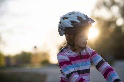 Girl standing outdoors
