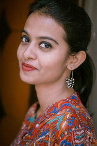 Close-up portrait of a beautiful young woman