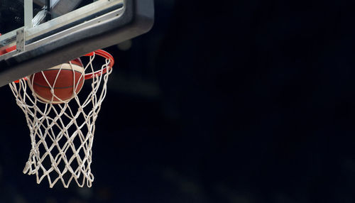 Close-up of basketball hoop