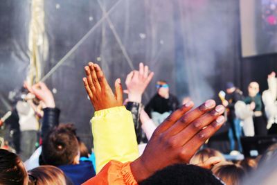 Group of people at music concert