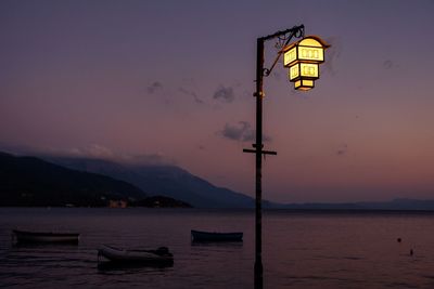 Scenic view of sea against sky at sunset