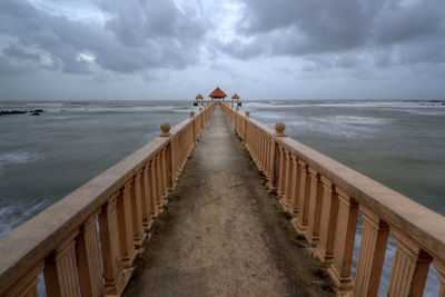 Scenic view of pier over sea