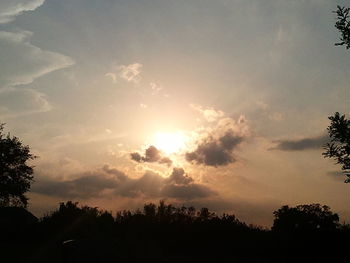 Silhouette of trees against sky during sunset