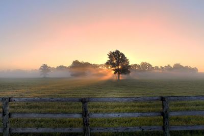 Scenic view of landscape against sky during sunset