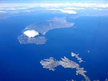 Aerial view of sea and ice