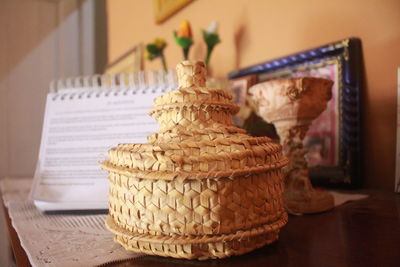 Close-up of cake on table