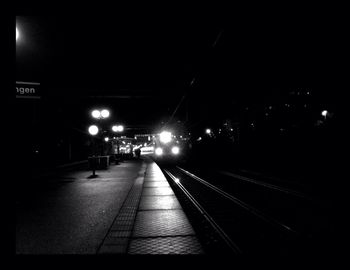 Railroad track at night