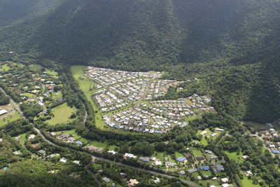 Aerial view of agricultural landscape