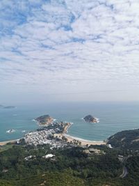 High angle view of sea against sky