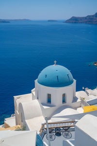 Beautiful landscape panorama view of santorini greece