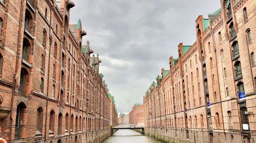 Low angle view of buildings against sky