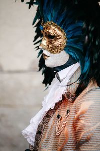 Portrait of person wearing mask