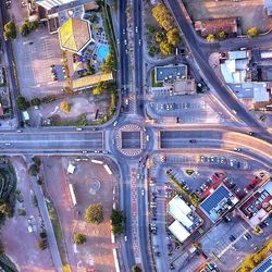 High angle view of traffic on road